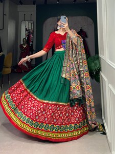 Lehenga choli โดย fabzone พิมพ์ gamthi ผ้าไหมแท้ออกแบบล่าสุด - Product Image 4