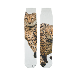 Calcetines de tubo de sublimación Cheetah Brothers, hasta la pantorrilla, transpirables, con logo, de punto, de bambú y elastano, para uso diario, verano y primavera - Product Image 1