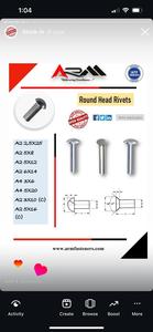 Grands rivets plats en acier inoxydable M2M3M5M6 à tête ronde de haute qualité, longueur personnalisée, finition brillante - Product Image 2