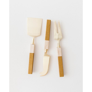 Juego de queso de acero inoxidable moderno y elegante, mango de bambú azul cielo, utensilios de cocina de mesa, utensilios de cocina convenientes - Product Image 3