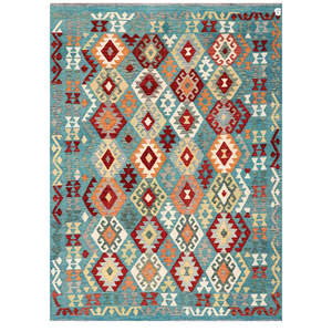Alfombra Kilim de Maimana, Afganistán, 245 x 179 cm, Alfombra Tradicional Afgana - Product Image 1