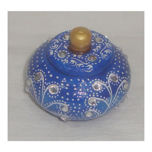 Superbe marbre naturel, pot-pourpre arrondi, motifs imprimés et perlés, fabrication lisse et brillante pour un parfum - Product Image 1