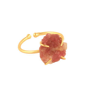 แหวนพลอยทัวร์มาลีนแท้เคลือบทองมีระดับ,แหวนอัญมณีแบบปรับได้แหวนอัญมณีชุบทองคุณภาพสูง - Product Image 3