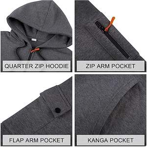 <b>Men</b> Winter Casual Hooded <b>Hoodies</b> Solid Color 100% Cotton Fleece <b>Lined</b> Knitted Regular Fit Quick Dry & Breathable High Quality - Product Image 4