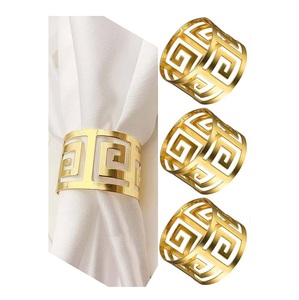 Anillos de Servilleta Metálicos con Diseño de Hoja y Brillo Dorado para Decoración de Mesa en Hogares, Bodas, Banquetes, Hoteles - Product Image 4