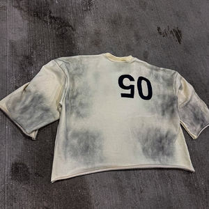 เสื้อครอปผ้าฝ้ายเทอร์รี่โอเวอร์ไซส์สไตล์สตรีทแห้งเร็วเสื้อครอปไหล่ระบายอากาศได้ดีโลโก้ออกแบบได้ตามต้องการ - Product Image 6