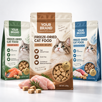 Sac pour aliments pour animaux de compagnie à fond plat imprimé sur mesure de 1 kg, 2,5 kg, 5 kg avec fermeture éclair, pochette d'emballage haute barrière pour aliments pour chats et chiens