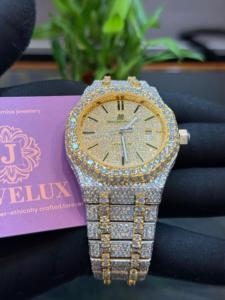 Reloj Mecánico de Lujo con Correa de Acero Inoxidable, Diamantes y Detalles Dorados, Ideal para Fiestas y Regalos Empresariales - Product Image 2