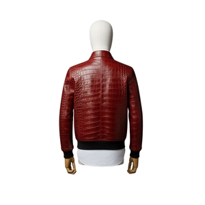 Fabricant professionnel de vestes en cuir de vachette à texture gaufrée veste en cuir de luxe à la mode en peau de crocodile pour hommes - Product Image 2