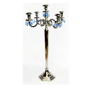 New Candle <b>Stand</b> in Wholesale Price Metal Candelabra for Wedding & Event Decoration Metal Candelabra With <b>Crystal</b> Hanging Drops - Product Image 2