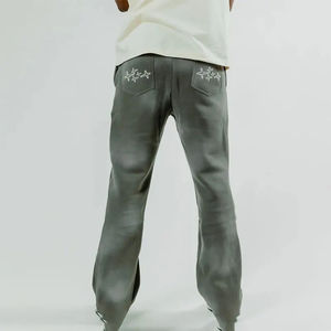 Pantalones Deportivos para Hombre, 100% Algodón, Lavado Ácido, Estilo Urbano, Personalizables, Vintage, Corte Acampanado - Product Image 2