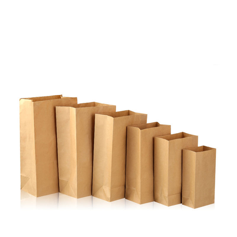 Brown Paper Bag Take Away Candy Package Bag Flat Kraft Paper Bag for Packaging