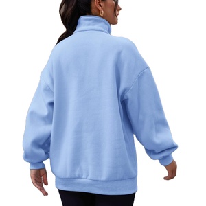 Pulls et sweats à capuche surdimensionnés personnalisés 2026 pour femme, avec demi-zip ou quart-zip, en polaire pour l'hiver - Product Image 3