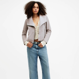 แจ็กเก็ตหนังแท้ของผู้หญิงทำจากหนังแกะพรีเมี่ยมพร้อมซิปปิดและออกแบบให้พอดีตัวสำหรับสวมใส่ในฤดูหนาวและฤดูใบไม้ร่วง - Product Image 6