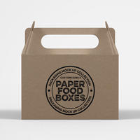 Boîte en papier d'emballage alimentaire pliable personnalisée avec poignées, boîtes à emporter pour biscuits, beignets, pâtisserie, gâteaux, boîtes à rabat