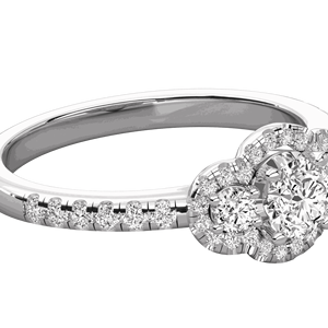 Anillo de Compromiso con Halo de Diamantes Redondos en Micro Engaste - Product Image 6