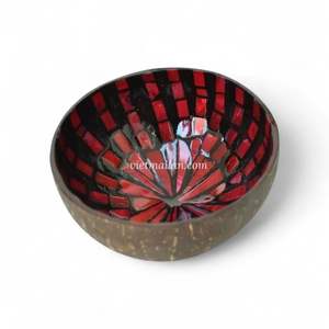 Bol en noix de coco naturel avec incrustation de nacre, fabrication sur mesure en gros, provenant du Vietnam - Product Image 5