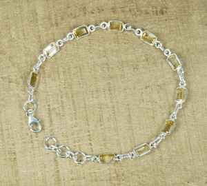 Pulsera Ajustable de Plata de Ley con Citrino, Joyería de Piedras Preciosas Hecha a Mano, Piedra de Nacimiento de Noviembre, Elegante Regalo para Mujer - Product Image 3