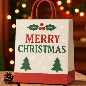 Bolsas de regalo reciclables biodegradables ecológicas de papel de Arte de Navidad al por mayor - Product Image 3