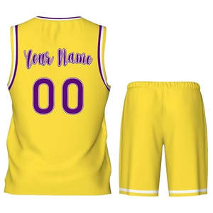 เสื้อบาสเก็ตบอลกางเกงขาสั้นชุดกีฬาผ้าโพลีเอสเตอร์แบบสั่งทำระบายอากาศได้ดี - Product Image 3