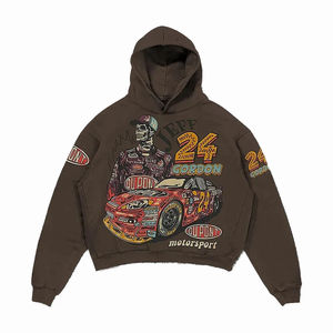 Sweat-shirt personnalisé Streetwear Impression numérique DTG Logo personnalisé Vintage Coton lourd à coupe courte Lavage à l'acide imprimé - Product Image 4