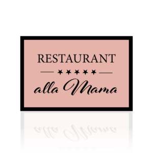 Tapis de bienvenue personnalisé Restaurant Alla Mama, moderne, 40x60 cm, rose, en polyester et fibre de coco, pour la maison, le bureau ou l'extérieur - Product Image 3