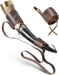 Viking Gift Tasse à corne en céramique avec étui de ceinture en cuir 16 Oz Tankard Shot Cup Ouvre-bouteille Unique pour hommes et femmes - Product Image 5