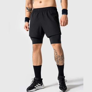 Bermuda OEM décontracté à 2 couches à taille moyenne pour hommes, fermeture élastique multifonction avec motif solide - Product Image 1