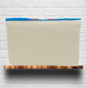 Pochette à chaîne bleu Turquoise rayé avec perles d'abeille - Product Image 4