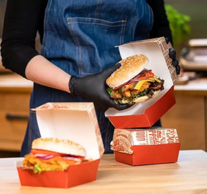 Boîte à emporter en papier kraft pour l'emballage alimentaire en gros - Vaisselle de restaurant, boîte à emporter pour hamburgers, contenants alimentaires en papier - Product Image 2