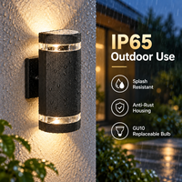 Lampu Dinding Luar Ruangan Tahan Air IP65 Lampu Eksterior LED Setengah Silinder Tunggal GU10 ETL Perlengkapan Penerangan Dinding Tempel Dinding