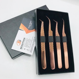 แหนบสำหรับต่อขนตาปลอมพลาสม่าสีโรสโกลด์แบบกำหนดโลโก้ได้ตามต้องการ - Product Image 6