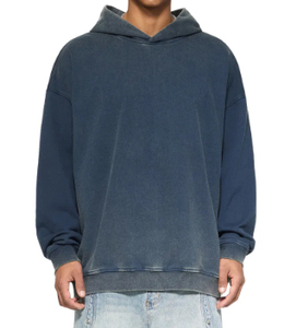 Sweat à capuche oversize pour homme, 100% coton, lavé, à manches longues, hiver, ODM, uni, streetwear décontracté, polaire 330g - Product Image 5