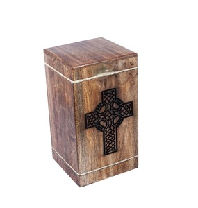 Hardwood Cremation <b>Urns</b> for Human Ashes Adult <b>Large</b> - Wooden Burial <b>Urn</b> for Columbarium (Celtic Cross 250 Cubic Inches) - Product Image 6