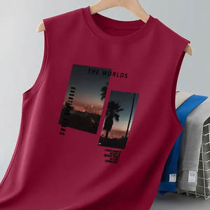 Hot Sale Breathable Plus Size Mens <b>Workout</b> Gym <b>Tank</b> <b>Top</b> Knitted Quick Dry Eco Friendly High Street Style 160g Low MOQ - Product Image 2