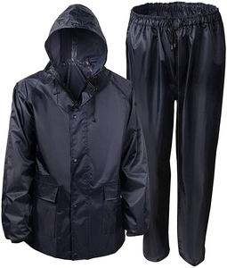 Combinaison de pluie imperméable réfléchissante tout temps Ensemble de vêtements de travail de sécurité deux pièces avec capuche pour le travail industriel et la sécurité routière - Product Image 1