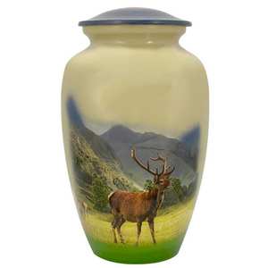 Urne funéraire Mountainside Deer Hommage Couronne et Photo Option Gravure personnalisée Taille adulte - Product Image 4