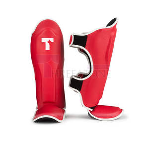 Protège-tibias en cuir réglable avec support de cheville, protection professionnelle, design léger et respirant, fermeture auto-agrippante antidérapante - Product Image 5