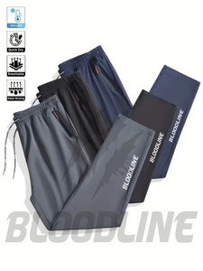 Bloodline International Unisex Dark Blue <b>Elastic</b> <b>Waist</b> Drawstring Sweatpants Side Pockets Breathable Canvas Quick Dry 100% - Product Image 3
