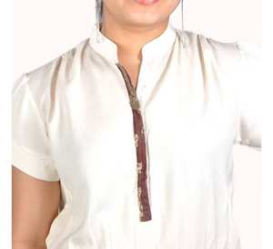 Vestidos de verano informales para mujeres profesionales Diseño Variedades elegantes de camisas de manga de algodón puro en colores sólidos Teñido liso - Product Image 1