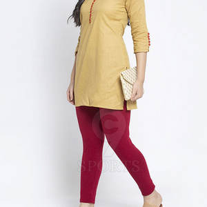 Factory Price Custom Printed <b>Women's</b> Solid <b>Pattern</b> <b>Legging</b> with Elastic Waist <b>Women's</b> Mid-Waist Pants - Product Image 4