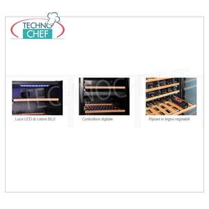 TechnoChef COOL HEAD Vinoteca Eléctrica Integrada de Acero Inoxidable con 1 Puerta de Vidrio, Rango de Temperatura +5/+18C, Modelo CW40 - Product Image 1