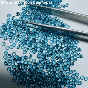 Topaze bleue de Londres naturelle en gros, taille ronde facettée, pierre précieuse non montée pour la fabrication de bijoux, petite taille, de 1 mm à 3 mm - Product Image 3