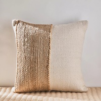 Housse de coussin décorative en coton et jute faite à la main |   Housse de coussin en tissu naturel écologique, style bohème, tissée à la main, pour canapé, décoration de la maison