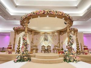 Dôme de mariage srilankan Design Mandap Decor Meilleur pavillon doré pour les événements de destination Tendance Vente en gros Style ouvert mandap USA - Product Image 6