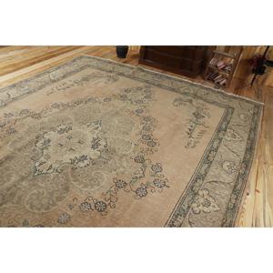 Turkish 9,5x13,1 ft Rug, Oversize Vintage Rug, <b>Brown</b> Blue Persian <b>Wool</b> Rug - Product Image 5