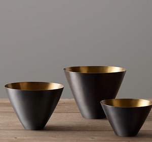 Cuencos con acabado negro y dorado Cuencos de calidad alimentaria de Metal para frutas y dulces de alta calidad Cuencos de frutas secas para fiestas usadas en hoteles - Product Image 6