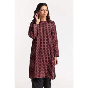 Chemise en tissu cambrique à imprimé blocs, style modeste GLS-24-141 - Product Image 1