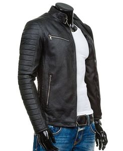 2026 Customized High Quality PU <b>Leather</b> Men's <b>Winter</b> Solid Stand Collar Breathable Eco-Friendly Fashionable High Street <b>Jacket</b> - Product Image 6