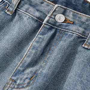 Jeans en denim pour hommes fabriqués sur mesure coupe régulière en coton épais style streetwear confortable en vrac vente en gros à l'usine - Product Image 5